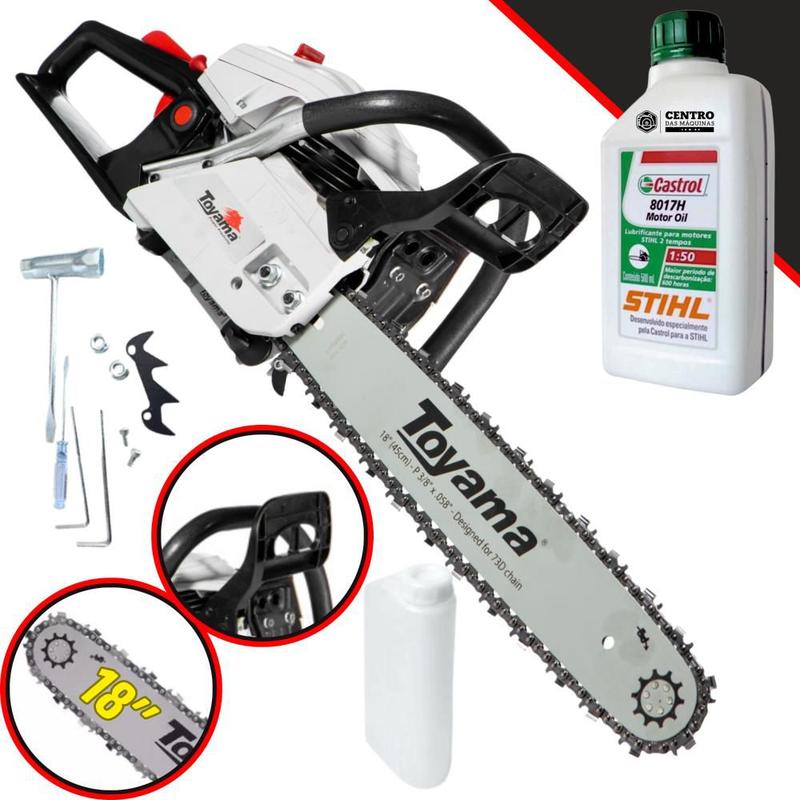 Motosserra Profissional Á Gasolina Toyama TCS58H Com ÓLEO STIHL 2T